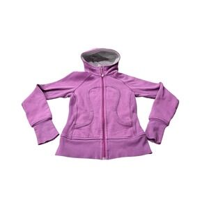 Lululemon Athletica Purple Full Zip Hoodie Jacket Thumbholes‎ Women sz Medium